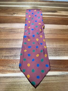 Vintage Men’s Paul Stuart New York 100% silk tie paint splatter dot pattern